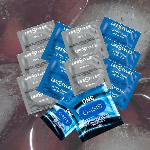 Набір LifeStyles Tuxedo Black &ndash; 5 шт., LifeStyles Ultra Thin &ndash; 5 шт., ONE Oasis 4,5 г &ndash; 2 шт. MM1628 фото