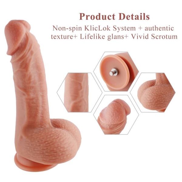 Ультрареалістичний фалоімітатор для секс-машин Hismith 8.3″ 2-layers Silicone Flesh Dildo, двошарови SO6204 фото