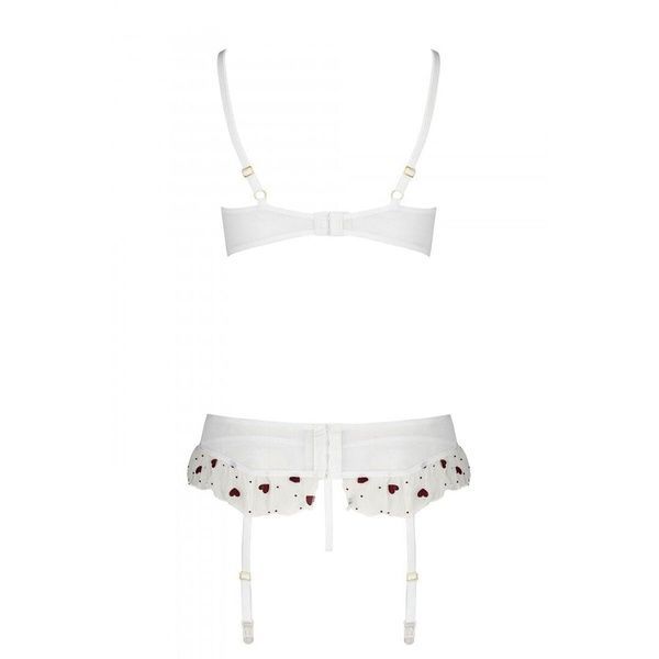 Сексуальний комплект з поясом для панчіх Passion LOVELIA SET S/M, white SO4781 фото