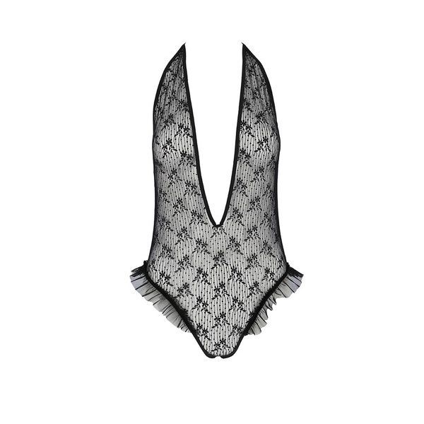 Боді монокіні з глибоким декольте Passion OTAVIA BODY XXL/XXXL, black EL15703 фото
