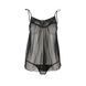 Сорочка прозора бебі-дол Passion MELANIA CHEMISE XXL/XXXL, black, трусики, на тонких бретелях EL16306 фото 3
