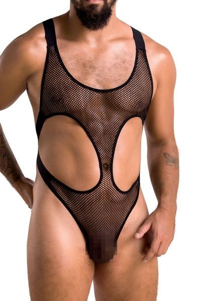 Чоловіче сітчасте боді Passion 040 LEON XXL/XXXL Black, сітка, резинки SO7593 фото
