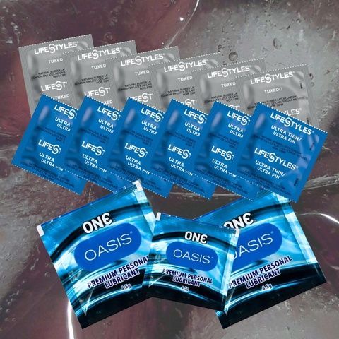Набір LifeStyles Tuxedo Black &ndash; 6 шт., LifeStyles Ultra Thin &ndash; 6 шт., ONE Oasis 4,5 г &ndash; 3 шт. MM1629 фото