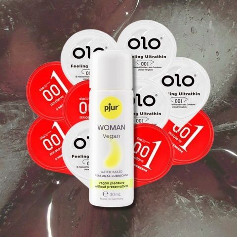 Набір "OLO Feeling Ultrathin 5 шт, OLO Розігріваючі 5 шт, pjur Woman Vegan (30 мл)" MM1220 фото