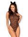 Еротичний костюм леопарда Obsessive Leocatia teddy S/M, боді, обруч з вушками SO7712 фото 8