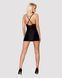 Сатиновий комплект для сну з мереживом Obsessive 828-CHE-1 chemise & thong S/M, чорний, сорочка, стр SO7171 фото 12