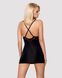 Сатиновий комплект для сну з мереживом Obsessive 828-CHE-1 chemise & thong S/M, чорний, сорочка, стр SO7171 фото 10
