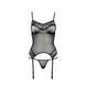 Корсет з пажами Passion MELANIA CORSET L/XL, black, трусики, напівпрозорий EL16307 фото 12