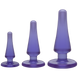 Набір анальних пробок Doc Johnson Crystal Jellies Anal - Purple, макс. діаметр 2см - 3 см - 4 см SO1977 фото 3