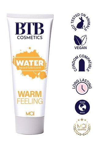 Розігрівальна змазка на водній основі BTB WARM FEELING (100 мл) SO7543 фото