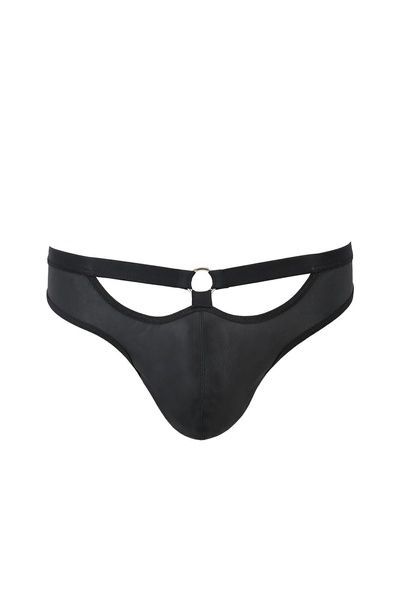 Чоловічі сліпи з вирізами Passion 041 SLIP JOE L/XL Black, екошкіра, відкриті сідниці SO7594 фото