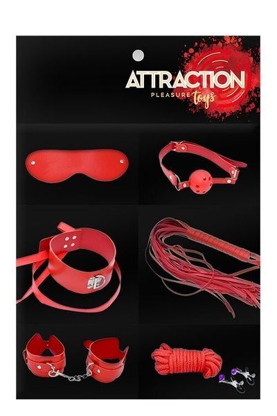 Набір MAI BDSM STARTER KIT N&ordm;75: батіг, кляп, наручники, маска, нашийник з повідцем, мотузка, затиск SO5004 фото