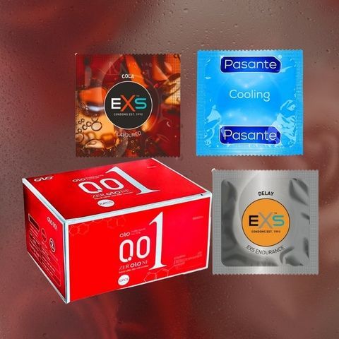 Infinity Set: EXS Cola Flavoured - 12 шт, EXS Delay - 6 шт, OLO Red Warming 1 уп., Pasante Cooling - 14 шт MM2339 фото