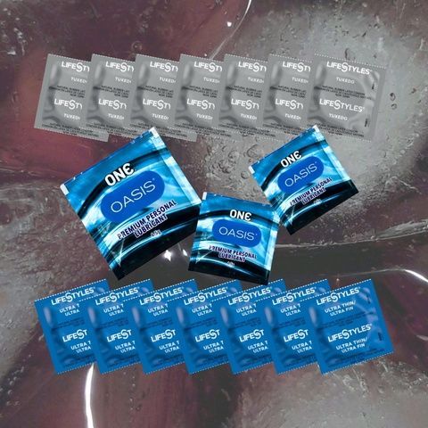 Набір LifeStyles Tuxedo Black &ndash; 7 шт., LifeStyles Ultra Thin &ndash; 7 шт., ONE Oasis 4,5 г &ndash; 3 шт. MM1630 фото