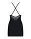 Сатиновий комплект для сну з мереживом Obsessive 828-CHE-1 chemise & thong L/XL, чорний, сорочка SO7172 фото 14