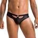 Чоловічі сліпи з вирізами Passion 041 SLIP JOE L/XL Black, екошкіра, відкриті сідниці SO7594 фото 1
