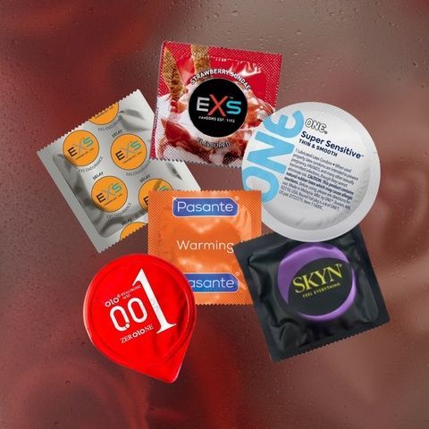 Набір Pleasure Mix: EXS Warming латексні розігріваючі 6 шт.; Pasante Warming латексні розігріваючі 6 шт; OLO Warming розігріваючі з гіауроновою змазкою 4 шт MM2637 фото
