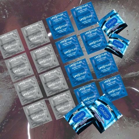 Набір LifeStyles Tuxedo Black &ndash; 8 шт., LifeStyles Ultra Thin &ndash; 8 шт., ONE Oasis 4,5 г &ndash; 4 шт. MM1631 фото