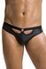 Чоловічі сліпи з вирізами Passion 041 SLIP JOE S/M, Black екошкіра, відкриті сідниці SO7595 фото 7