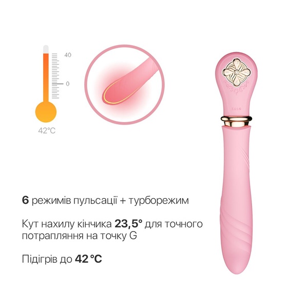 Пульсатор із підігрівом Zalo Sweet Magic - Desire Fairy Pink, турбо режим SO6678 фото