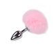 Металева анальна пробка Кролячий хвостик Alive Fluffy Plug S Pink, діаметр 2,8 см SO6313 фото 3