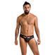 Чоловічі сліпи з вирізами Passion 041 SLIP JOE S/M, Black екошкіра, відкриті сідниці SO7595 фото 3