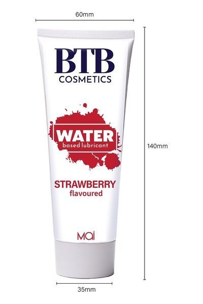 Змазка на водній основі BTB FLAVORED STRAWBERRY з ароматом полуниці (100 мл) SO7545 фото