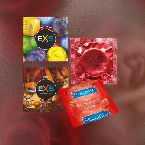Your ex's drama: EXS Bubblegum Flavoured &mdash; 12 шт, EXS Cola Flavoured &mdash; 13 шт, EXS Warming &mdash; 11 шт, Pasante Taste Strawberry &mdash; 4 шт MM2291 фото