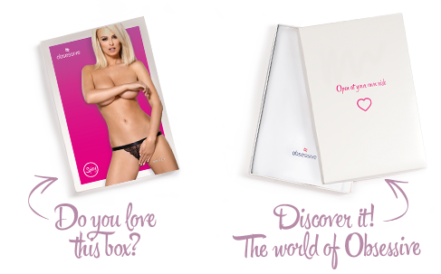 Мереживні танги з доступом Obsessive 828-THC-1 crotchless thong L/XL, чорні SO7174 фото