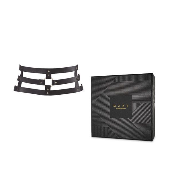 Портупея-пояс Bijoux Indiscrets MAZE - Wide Belt and Restraints Black, екошкіра SO2680 фото