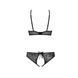 Комплект: бра, трусики з ажурним декором та відкритим кроком Passion URSULA SET XXL/XXXL, black SO5843 фото 9