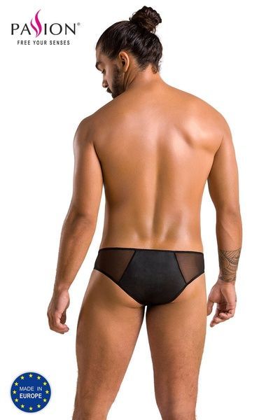 Чоловічі сліпи на блискавці Passion 042 SLIP TIMMY L/XL Black, екошкіра, сітка SO7597 фото