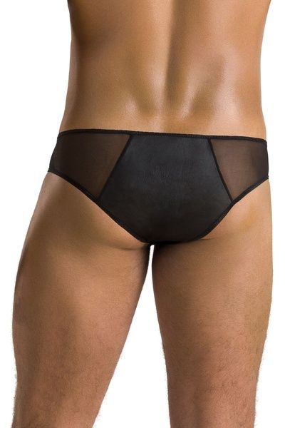 Чоловічі сліпи на блискавці Passion 042 SLIP TIMMY L/XL Black, екошкіра, сітка SO7597 фото