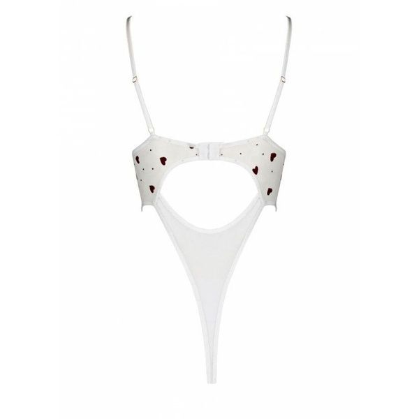Еротичний боді з малюнком Passion LOVELIA BODY S/M, white SO4757 фото