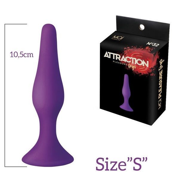 Анальна пробка на присосці MAI Attraction Toys №32 Purple, довжина 10,5 см, діаметр 2,5 см SO4623 фото