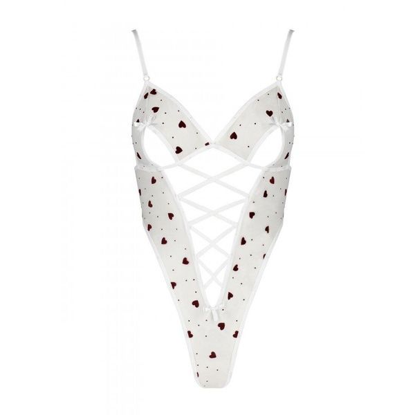 Еротичний боді з малюнком Passion LOVELIA BODY S/M, white SO4757 фото