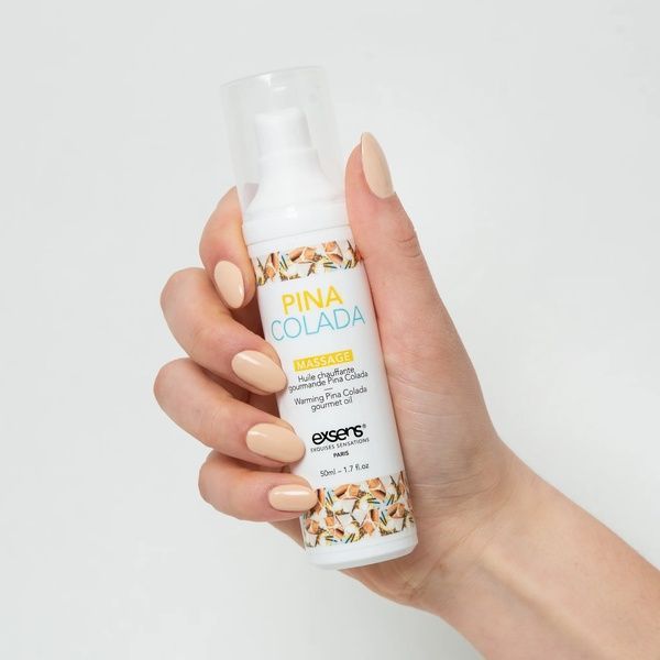 Масажна олія EXSENS Pina Colada 50мл розігріває, без цукру, без парабенів, їстівна SO2360 фото