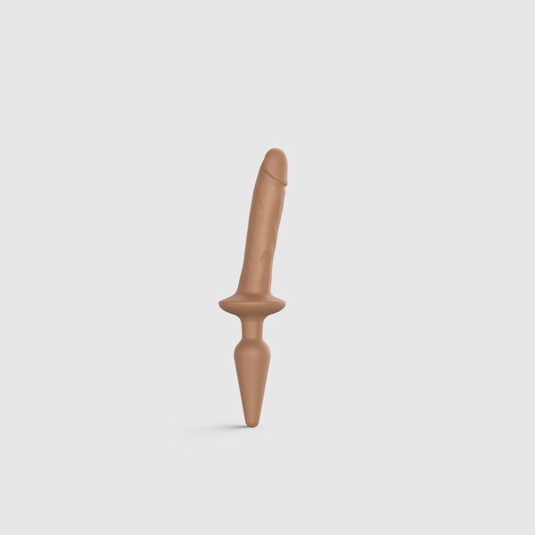 Анальна пробка з дилдо 2в1 Strap-On-Me SWITCH PLUG-IN REALISTIC DILDO Caramel S, діаметр 3,3/2,9 см SO6827 фото