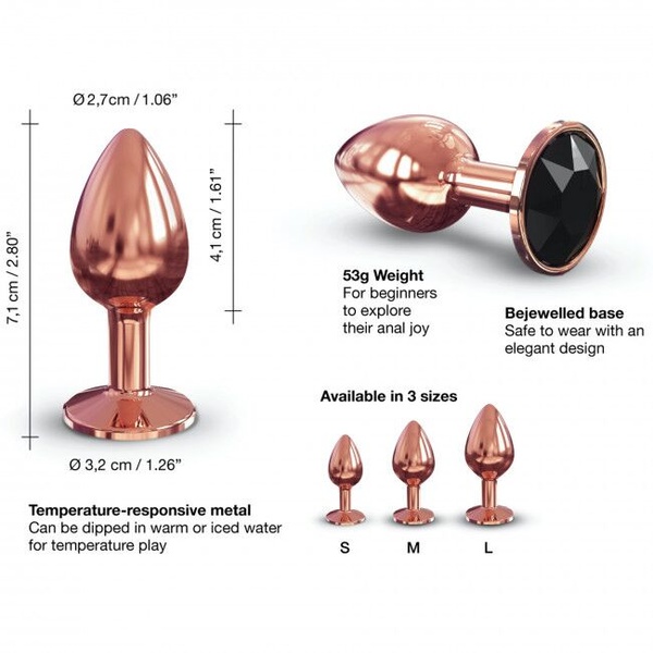 Металева анальна пробка із прикрасою у вигляді кристалу Dorcel - Diamond Plug Rose Gold S SO5534 фото