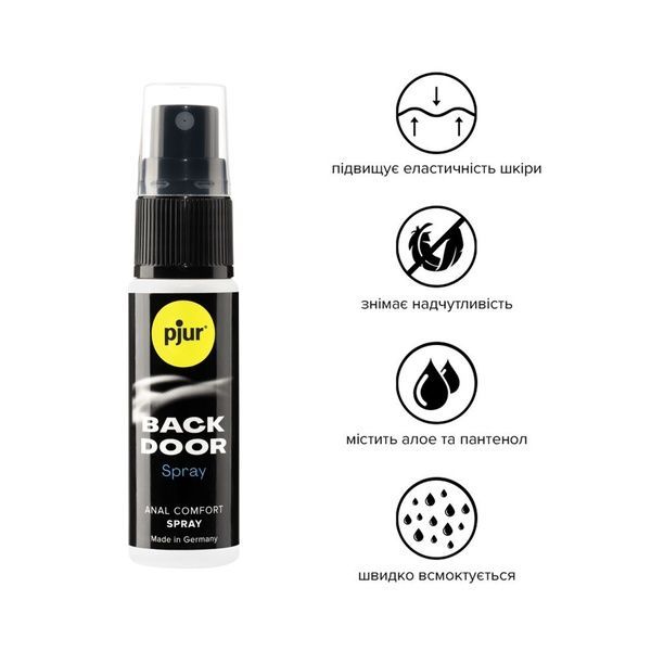Розслаблювальний анальний спрей pjur BACK DOOR spray 20 мл, з пантенолом та алое, концентрований PJ10480 фото
