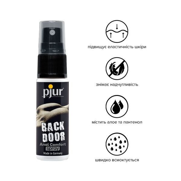 Розслаблювальний анальний спрей pjur BACK DOOR spray 20 мл, з пантенолом та алое, концентрований PJ10480 фото