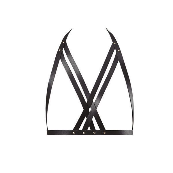 Портупея Bijoux Indiscrets MAZE &mdash; Halter Bra Harness Black SO2683 фото