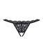Мереживні танги з двома отворами Obsessive 831-THC-1 crotchless thongL/XL, чорні, бантики SO7176 фото 13
