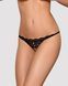 Мереживні танги з двома отворами Obsessive 831-THC-1 crotchless thongL/XL, чорні, бантики SO7176 фото 9