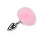 Металева анальна пробка Кролячий хвостик Alive Fluffy Plug M Pink, діаметр 3,4 см SO6316 фото 3