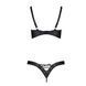 Комплект з екошкіри Passion CELINE BIKINI L/XL black, відкритий бра зі стрічками, стрінги SO6400 фото 9