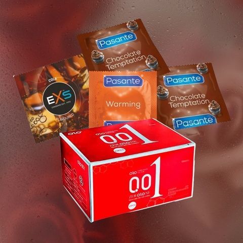 Infinite Mix: EXS Cola Flavoured - 16 шт, OLO Red Warming 1 уп., Pasante Taste Chocolate - 7 шт, Pasante Warming - 16 шт MM2344 фото