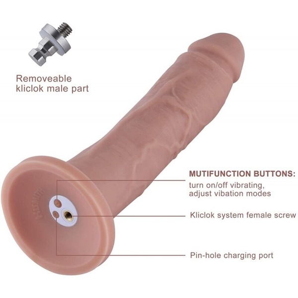 Фалоімітатор 10.2″ з вібрацією для секс-машин Hismith Silicone Dildo with Vibe, знімний конектор Kli SO6211 фото