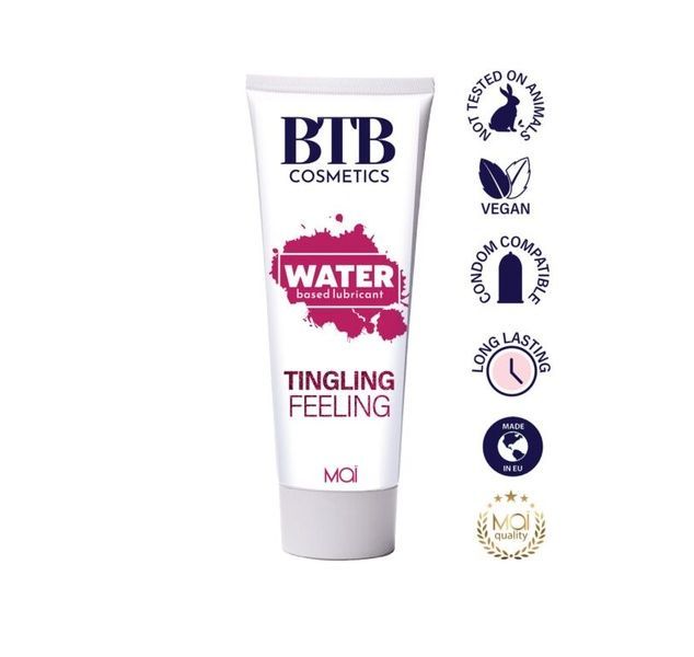 Змазка на водній основі з ефектом вібрації BTB TINGLING FEELING (100 мл) SO6562 фото