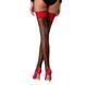 Панчохи Passion ST120 1/2 black-red, на ажурній силіконовій резинці, з вишуканим декором та люре SO5788 фото 7